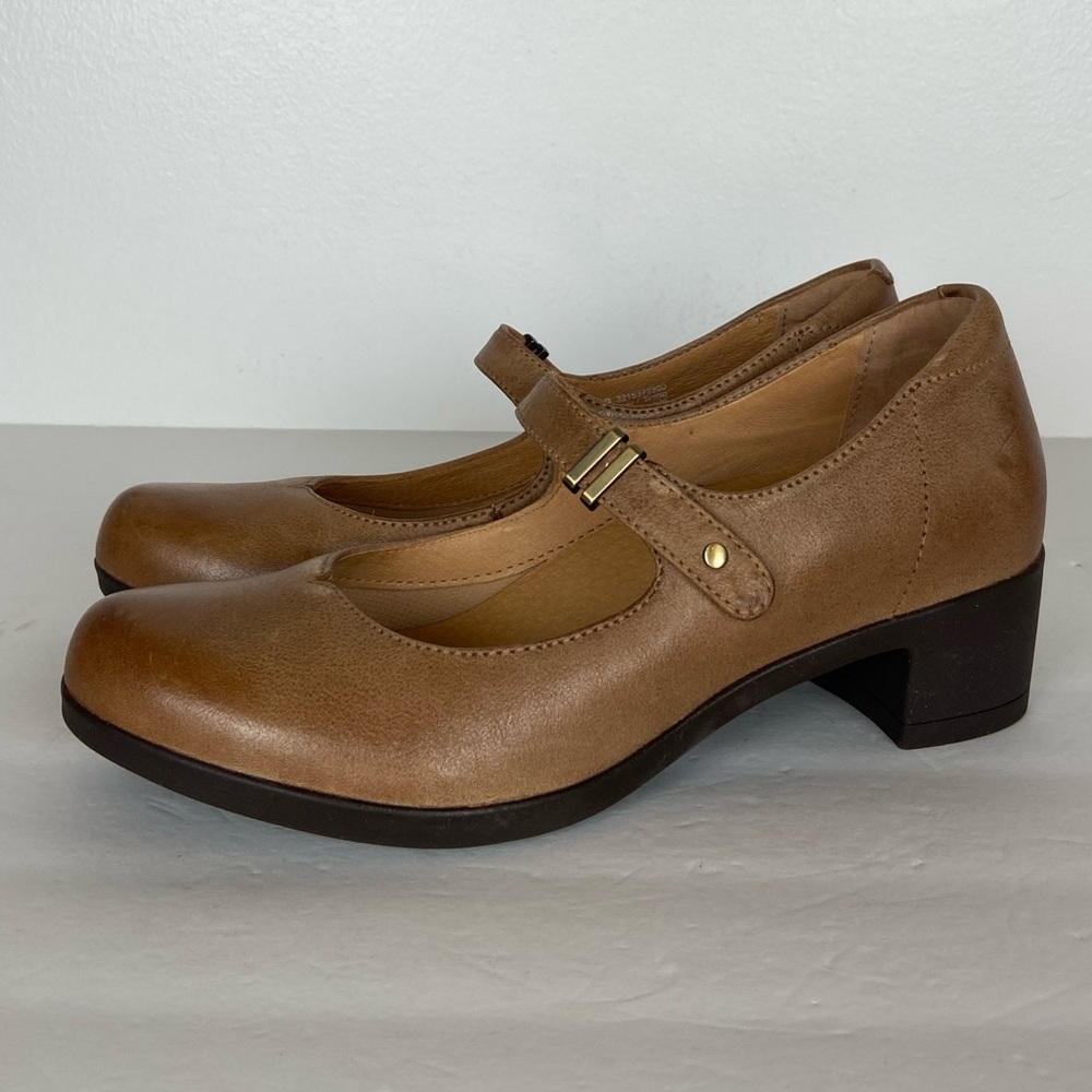 Dansko Callista Women's Shoes Size 39 US 8.5 Tan Mary Jane Pump Adjustable Strap - Picture 3 of 10